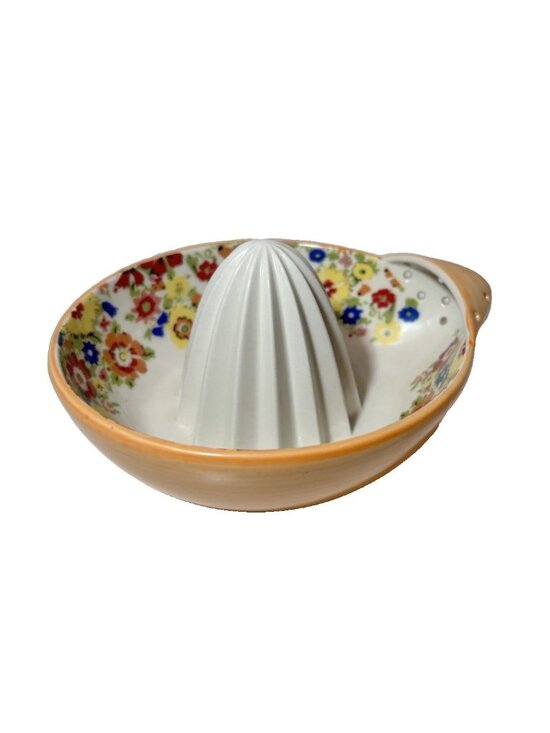 Anthropologie Other - Anthropologie Ceramic Citrus Juicer by Sarah Campbell Bowl Floral Orange
